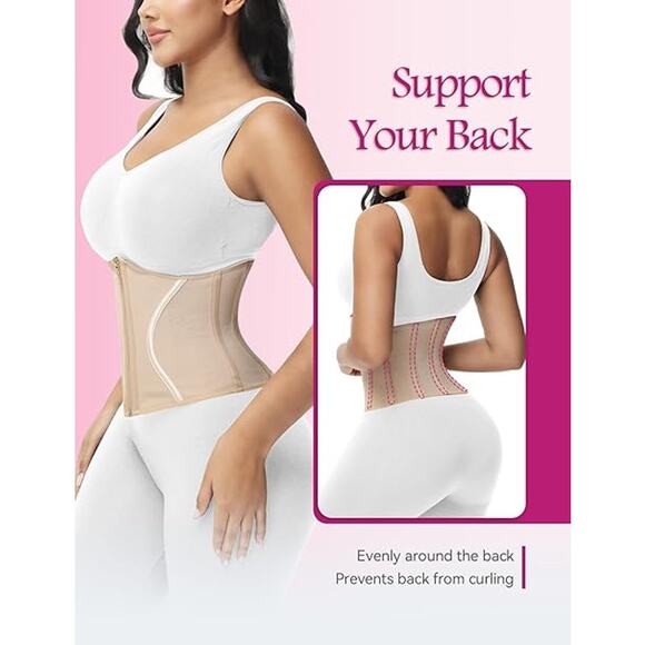 Short Torso Waist Trainer for Women Corset Waist Cincher Shapewear Tummy Control - Picture 3 of 6